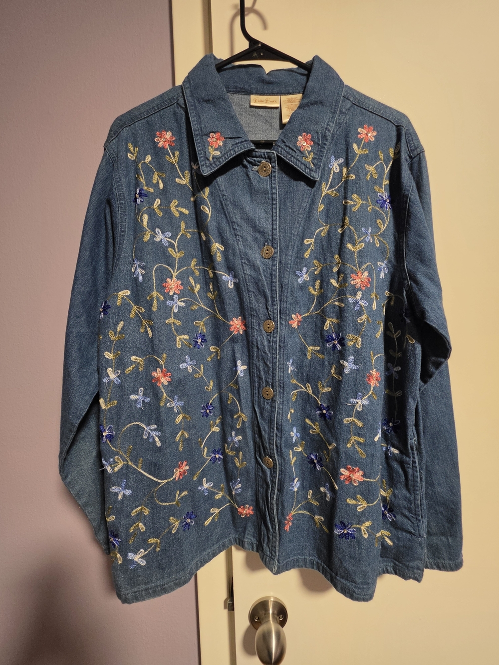 Bobbie Brooks Blue Embroidered Denim Jacket